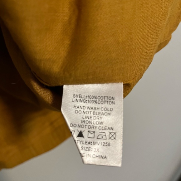 Vada Winter - Maverick Adams Gauze Cotton Brown Button Front Blazer - 2x - 3x - Picture 8 of 9